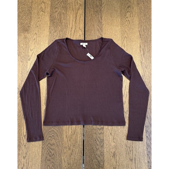 NWT Madewell Aretha Pointelle Pajama Set Women’s Size XL Chocolate Raisin - Picture 2 of 16